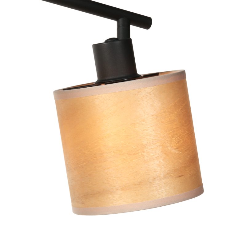 Foco de dos luces negro con pantallas de bambú Mexlite Bambus - Imagen 5