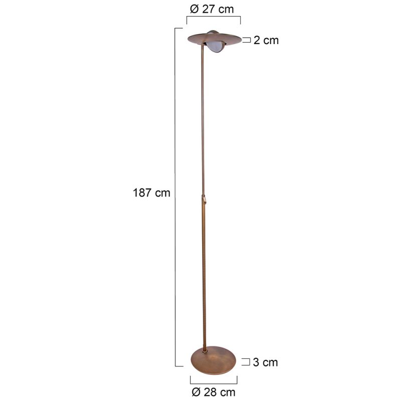 Lámpara de pie clásica de metal bronce Steinhauer Zenith LED - Imagen 8