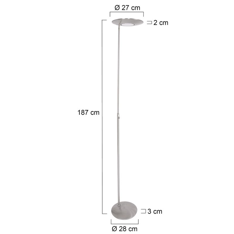 Lámpara pie gris LED Steinhauer Zenith LED - Imagen 8