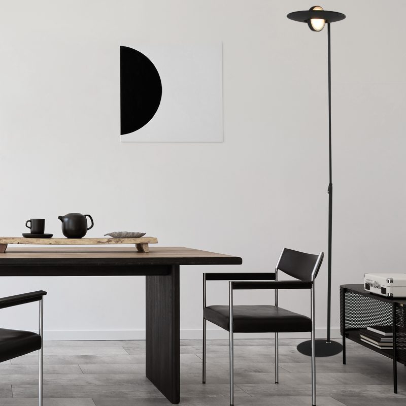 Lámpara pie negra LED Steinhauer Zenith LED - Imagen 3