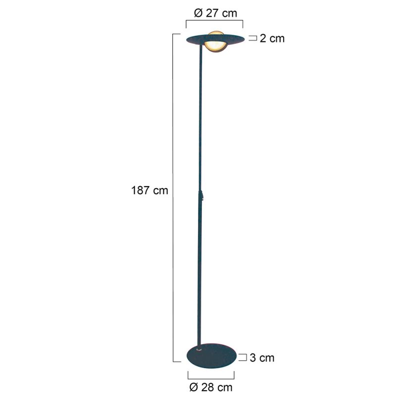 Lámpara pie negra LED Steinhauer Zenith LED - Imagen 7
