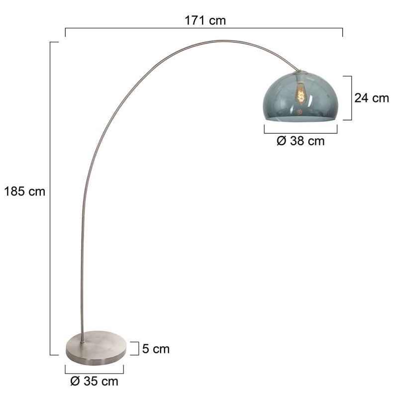 Lámparas de arco de acero con globo de vidrio transparente Mexlite Solva - Imagen 6