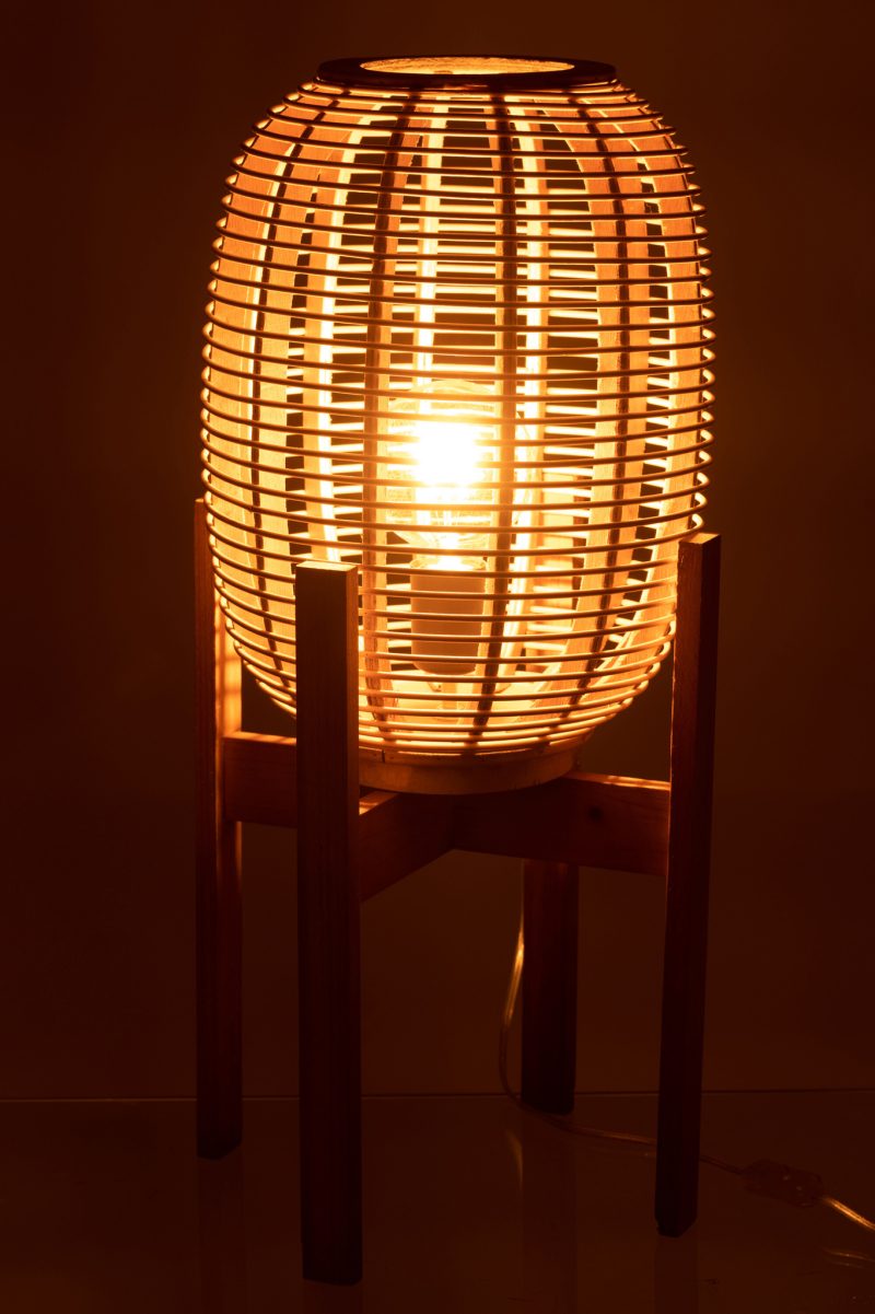 Lámpara de mesa natural de madera con soporte Jolipa Quinty - Imagen 3