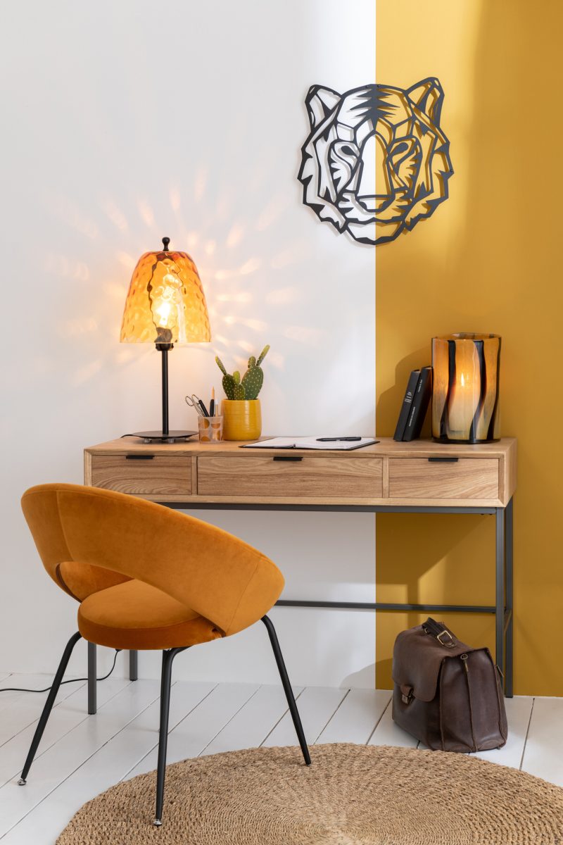 Lámpara de mesa retro de vidrio amarillo Jolipa Oceane - Imagen 5