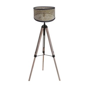 lámpara-de-pie-negra-de-madera-con-pantalla-de-bambú-mexlite-triek-4098zw