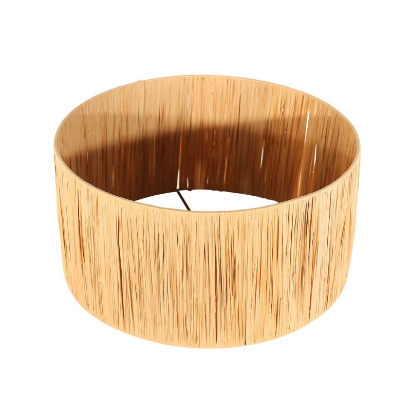 Lámpara de pie negra de madera con pantalla de hierba Mexlite Triek - Imagen 5