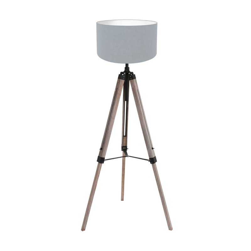 Lámpara de pie retro de madera negra Mexlite Triek - Imagen 2