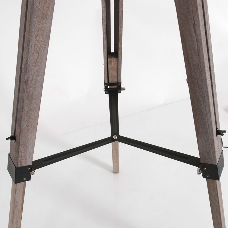 Lámpara de pie retro de madera negra Mexlite Triek - Imagen 11
