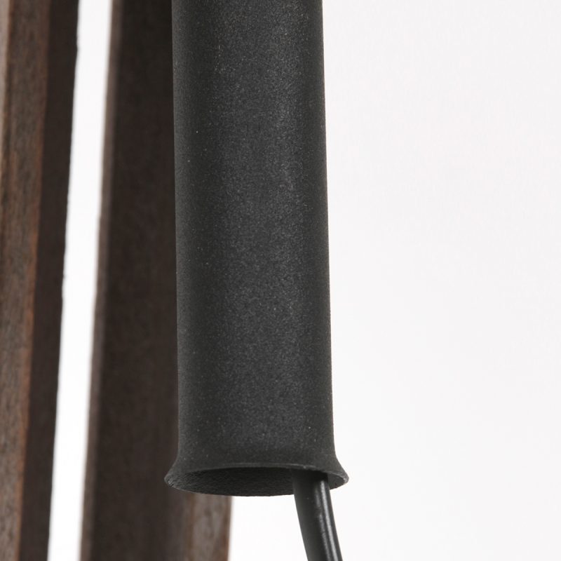 Lámpara de pie retro de madera negra Mexlite Triek - Imagen 12