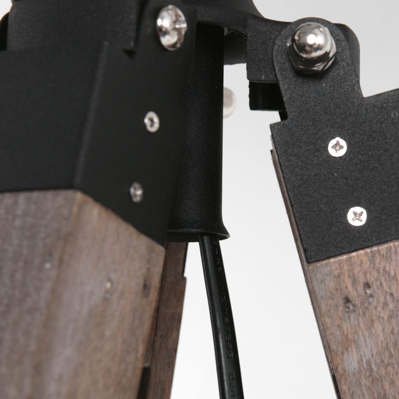 Lámpara de pie retro de madera negra Mexlite Triek - Imagen 9