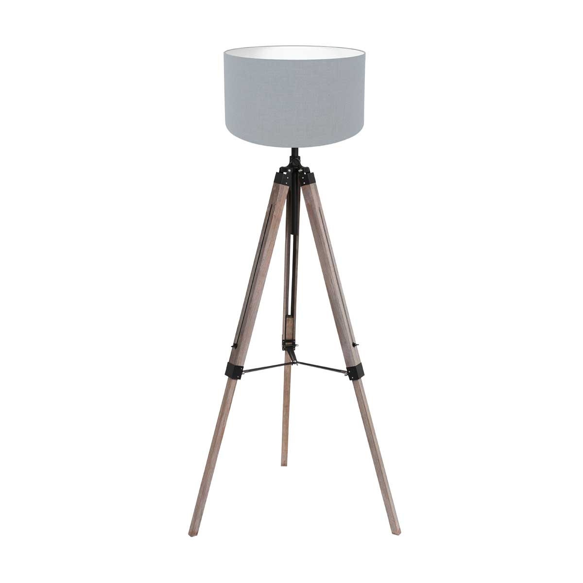 Lámpara de pie retro de madera negra Mexlite Triek