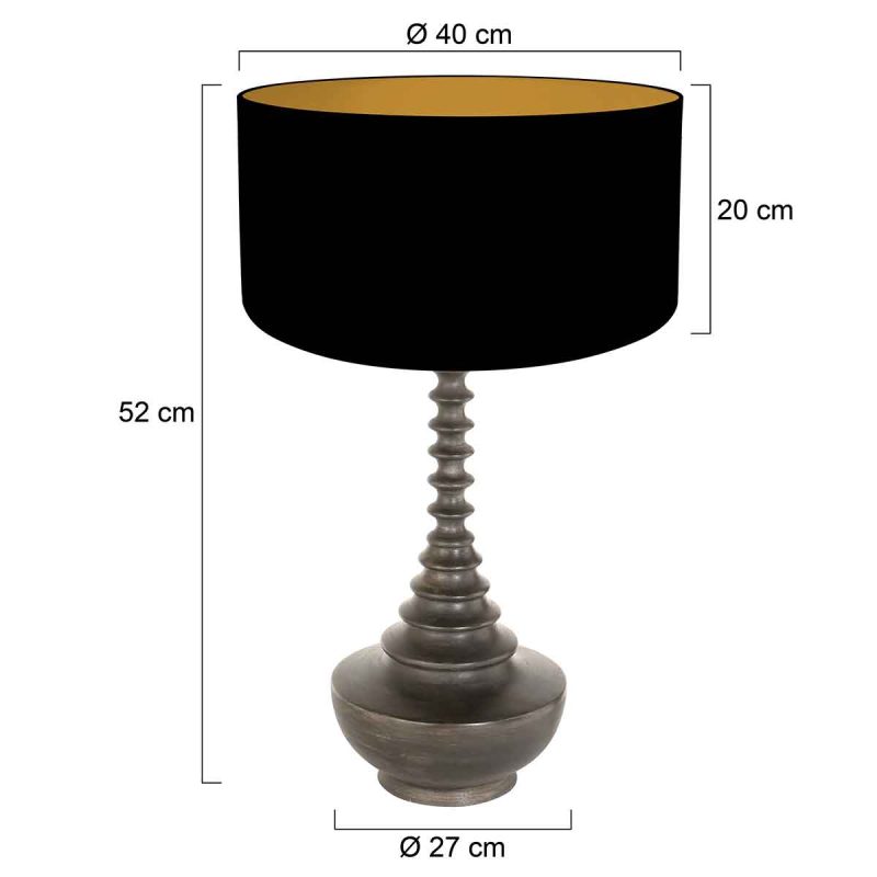 Lámpara de mesa clásica circular Anne Light & Home Bois - Imagen 6