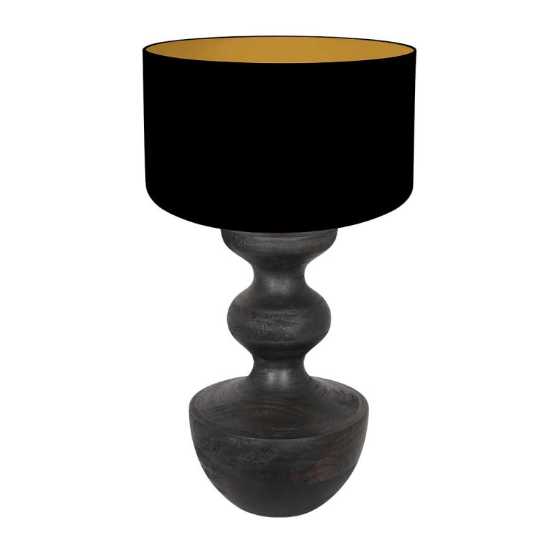 Lámpara de mesa de madera negra rural Anne Light & Home Lyons - Imagen 2