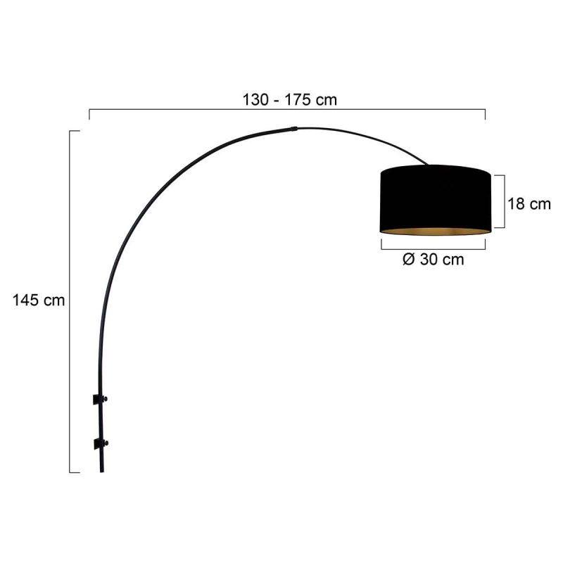 Lámpara de pared de arco negra Steinhauer Sparkled Light - Imagen 6