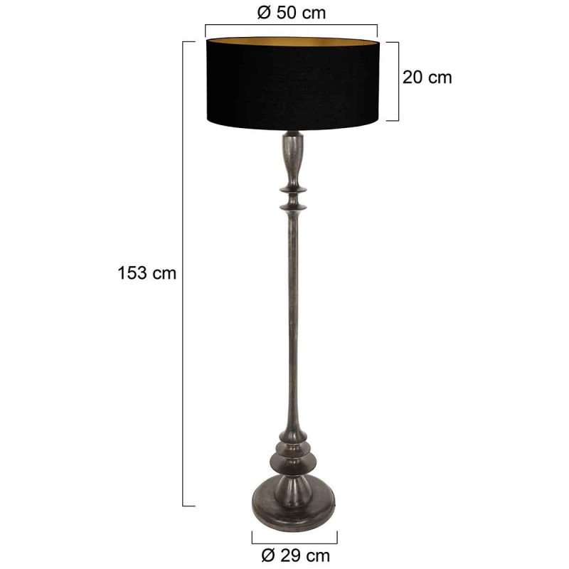 Lámpara de pie rústica de madera negra Anne Light & Home Bois - Imagen 6