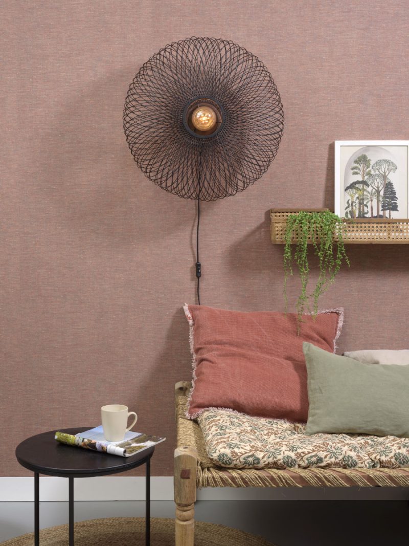 Aplique de pared bohemio de bambú negro GOOD & MOJO Cango - Imagen 5