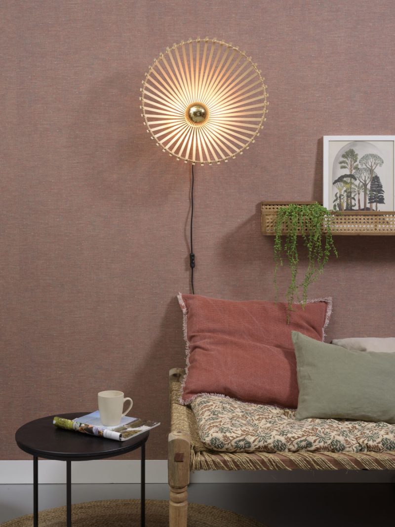 Aplique de pared bohemio de bambú negro-natural GOOD & MOJO Bromo - Imagen 5