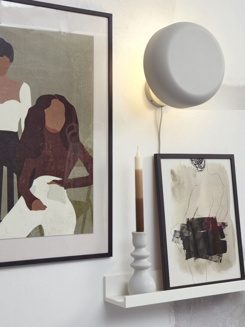 Aplique de pared retro de metal gris redonda It's About RoMi Porto - Imagen 2