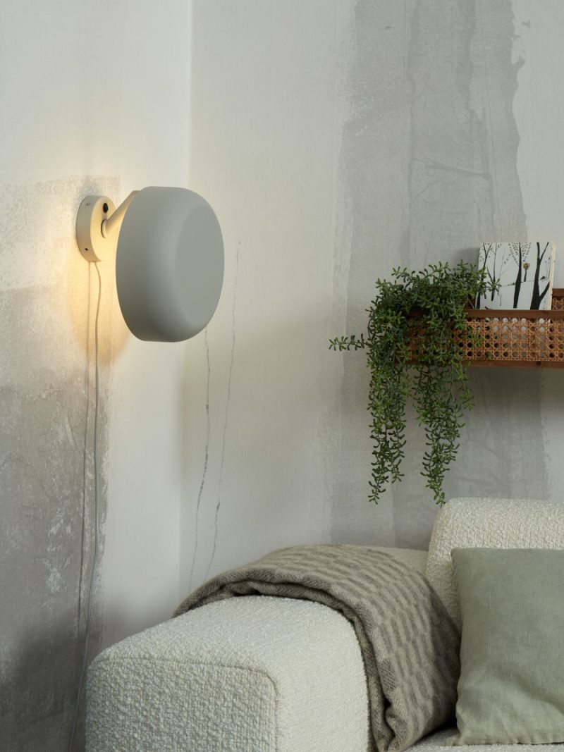 Aplique de pared retro de metal gris redonda It's About RoMi Porto - Imagen 11