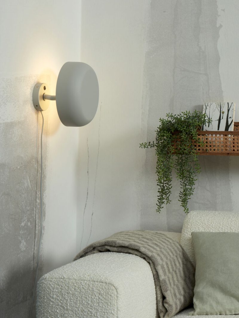 Aplique de pared retro de metal gris redonda It's About RoMi Porto - Imagen 4
