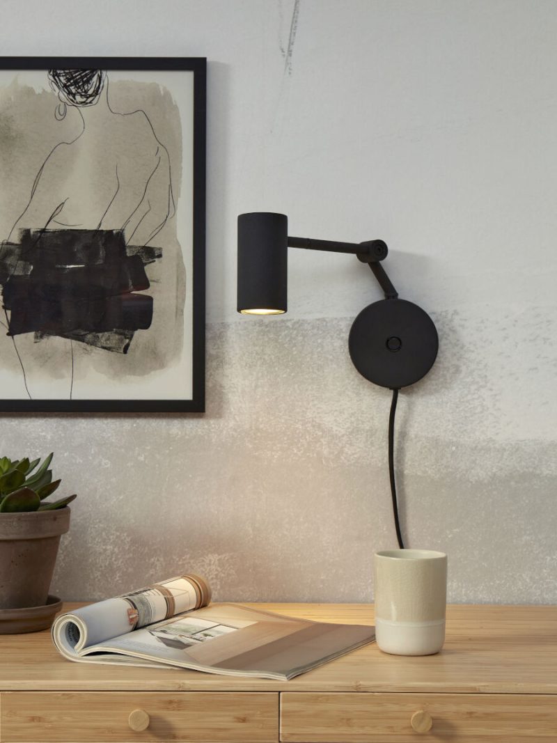 Aplique de pared retro de metal negro It's About RoMi Montreux - Imagen 5