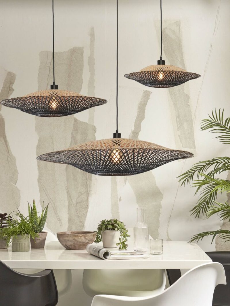lámpara colgante bambú forma de platillo natural/negro L GOOD & MOJO Kalimantan - Imagen 10