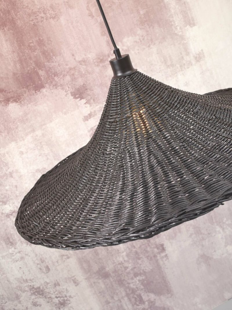 Lámpara colgante bohemia de ratán negro GOOD & MOJO Borabora - Imagen 3