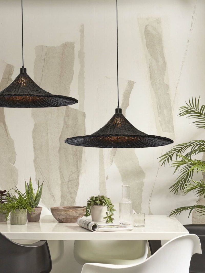 Lámpara colgante bohemia de ratán negro GOOD & MOJO Borabora - Imagen 8