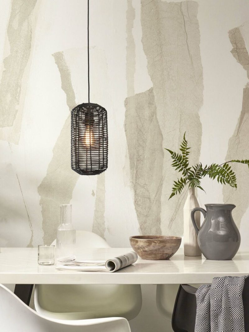 Lámpara colgante bohemia de ratán negro GOOD & MOJO Tanami - Imagen 2