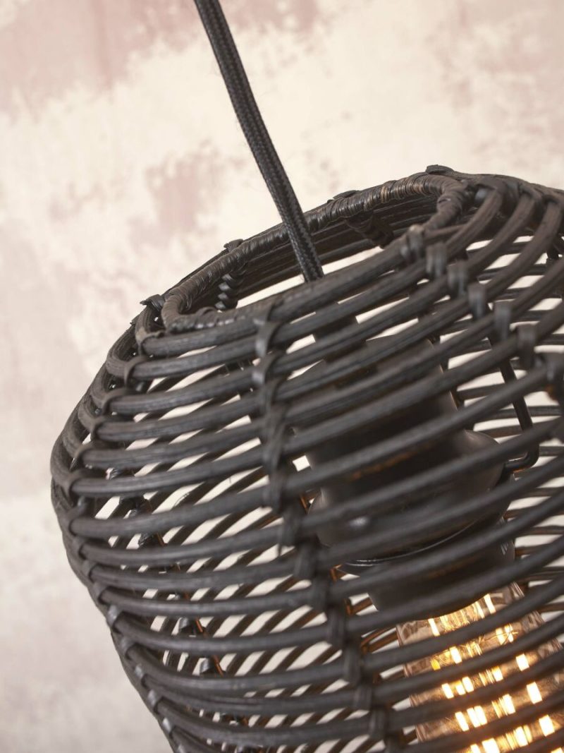 Lámpara colgante bohemia de ratán negro GOOD & MOJO Tanami - Imagen 3