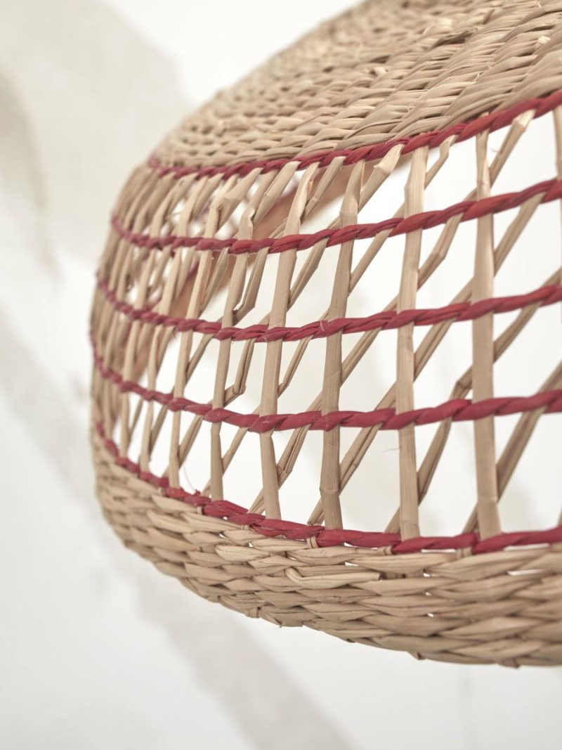 Lámpara colgante bohemia de seagrass rojo y metal GOOD & MOJO Pantanal - Imagen 3