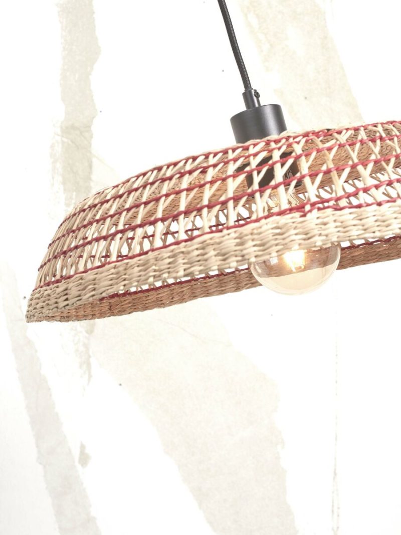 Lámpara colgante bohemia de seagrass rojo y metal GOOD & MOJO Pantanal - Imagen 4