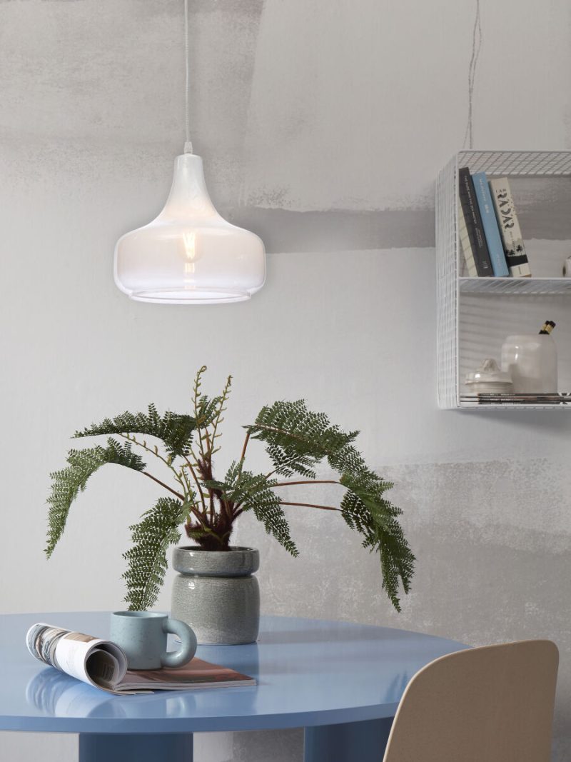Lámpara colgante escandinava de metal y vidrio blanco It's About RoMi Reykjavik - Imagen 11