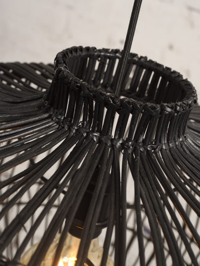 Lámpara colgante orgánica negra de ratán GOOD & MOJO Madagascar - Imagen 4