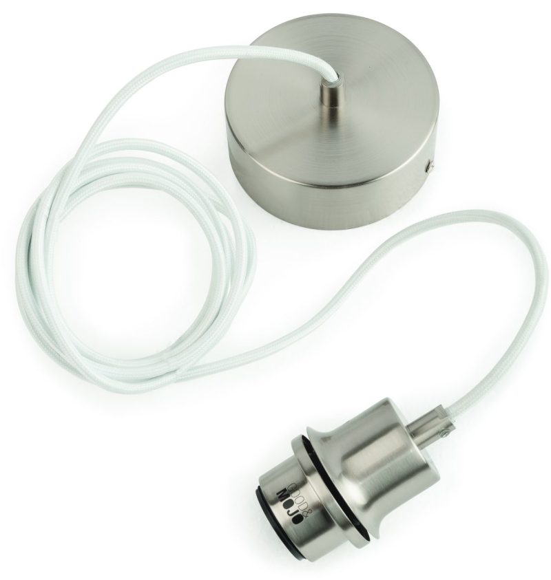 Lámpara colgante redonda blanca metal/bambú GOOD & MOJO Mekong - Imagen 4