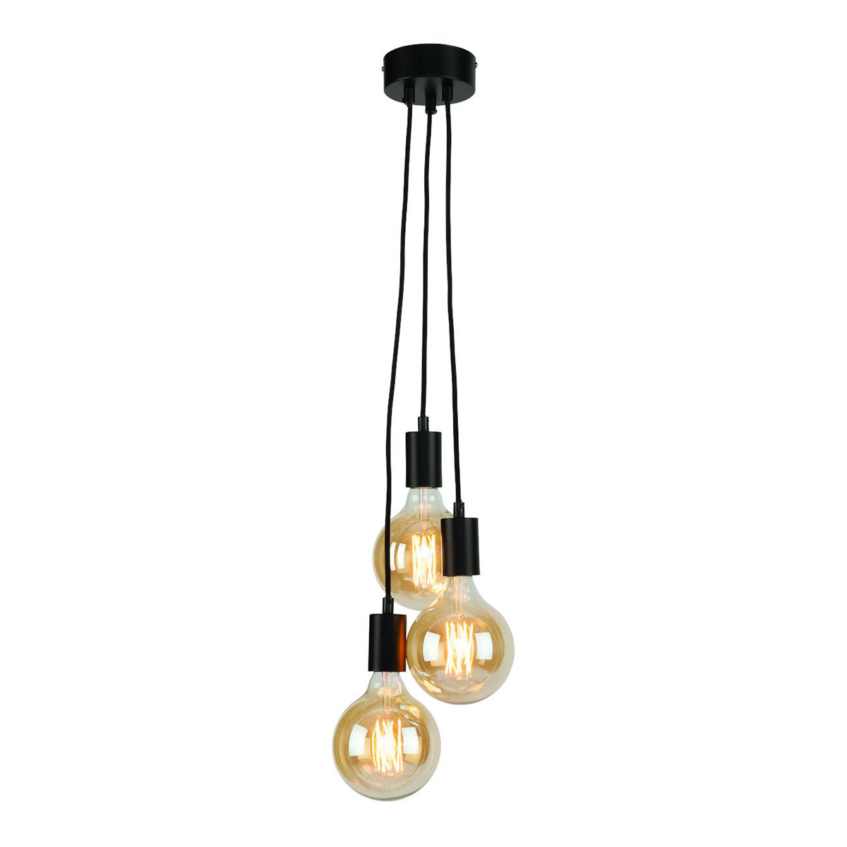 Lámpara colgante retro de metal negro It's About RoMi Oslo