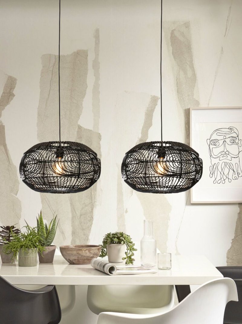 lámpara colgante tejida ratán negro GOOD & MOJO Madeira - Imagen 9