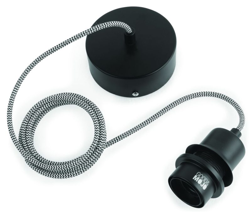 Lámpara colgante vintage de caucho negro GOOD & MOJO Amazon - Imagen 5