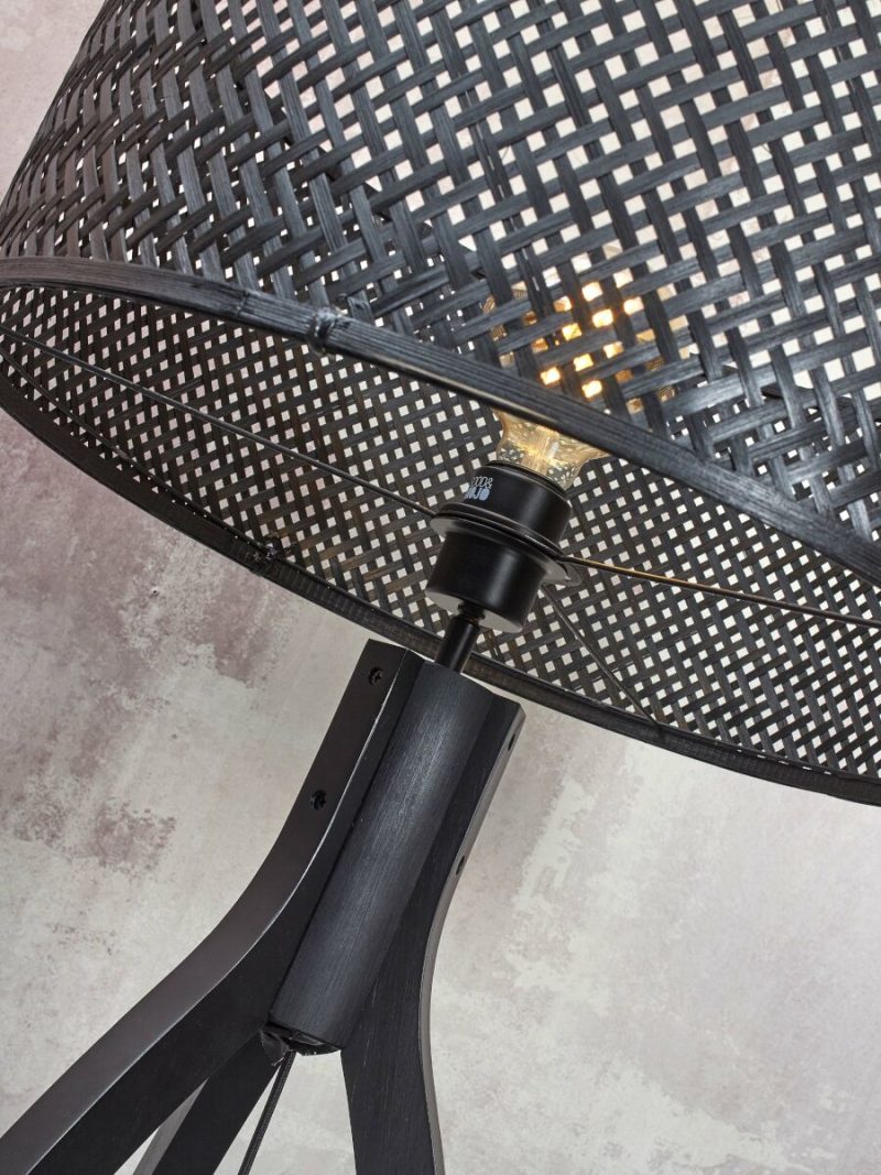 Lámpara de mesa bohemia de bambú negro GOOD & MOJO Java - Imagen 6