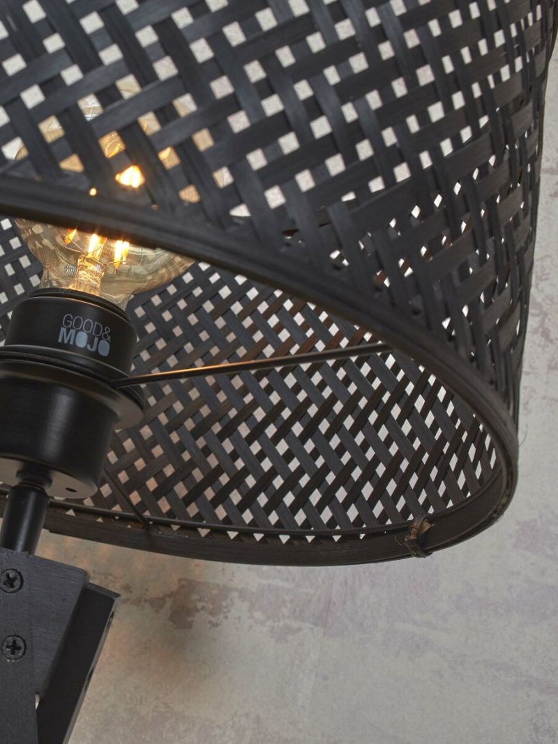 Lámpara de mesa bohemia de bambú negro GOOD & MOJO Java - Imagen 6