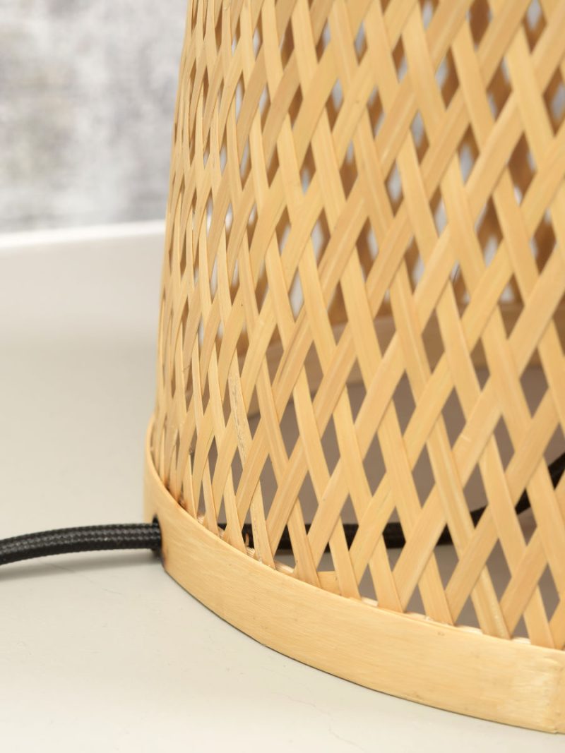 Lámpara de mesa bohemia de bambú negro natural GOOD & MOJO Palawan - Imagen 7
