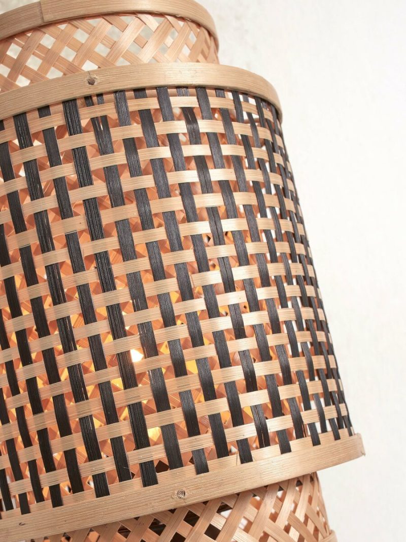 Lámpara de mesa bohemia de bambú negro y natural GOOD & MOJO Bhutan - Imagen 6