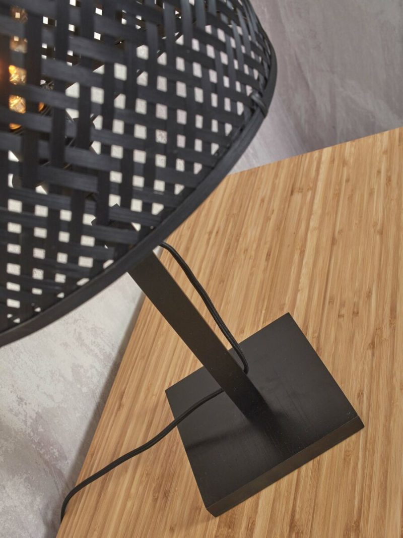 Lámpara de mesa bohemia de bambú negro y natural GOOD & MOJO Bhutan - Imagen 8