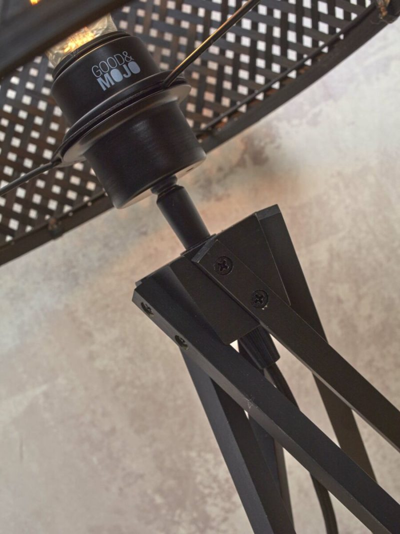 Lámpara de mesa bohemia de bambú y ratán negro GOOD & MOJO Iguazu - Imagen 8