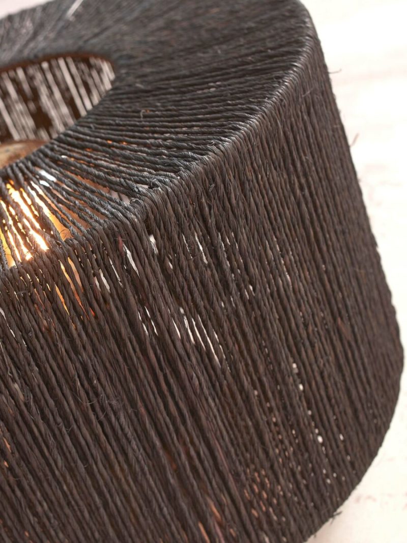 Lámpara de mesa bohemia de ratán negro GOOD & MOJO Iguazu - Imagen 6