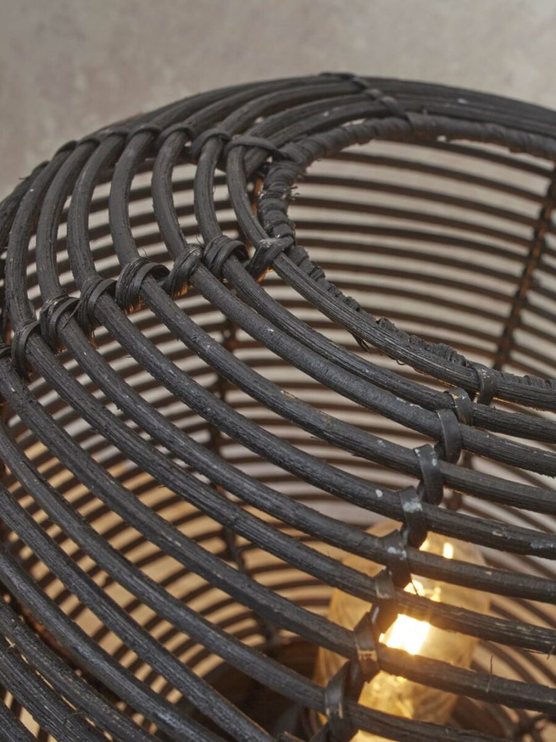 Lámpara de mesa bohemia de ratán negro GOOD & MOJO Tanami - Imagen 3