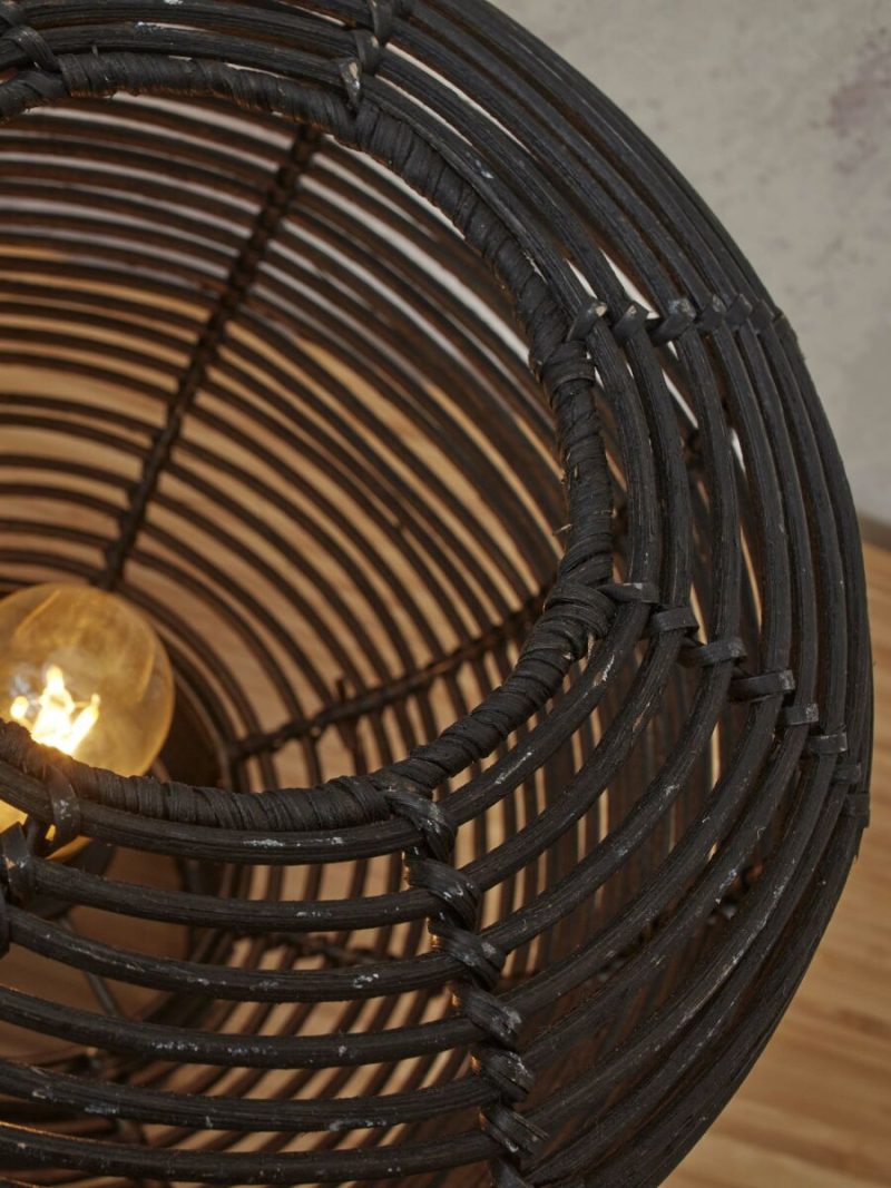 Lámpara de mesa bohemia de ratán negro GOOD & MOJO Tanami - Imagen 4