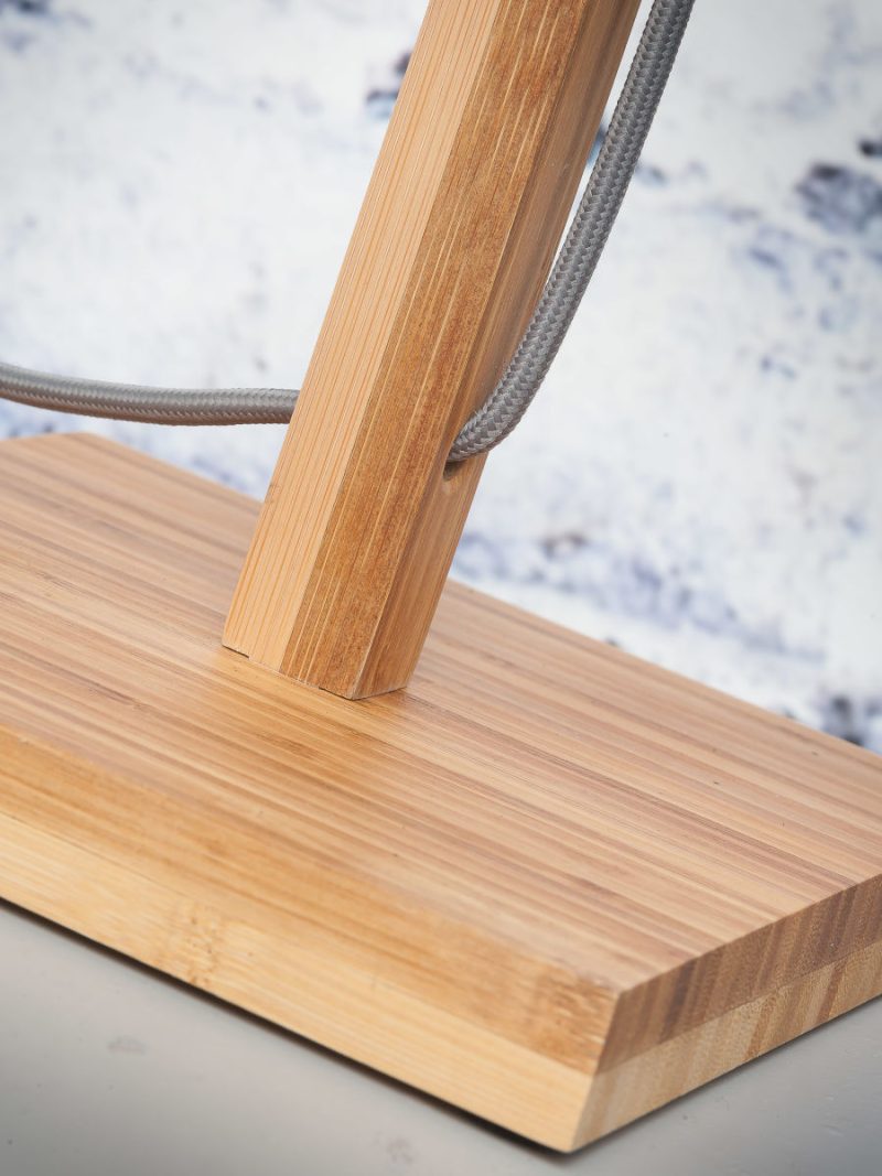 Lámpara de mesa escandinava blanca de lino GOOD & MOJO Fuji - Imagen 3