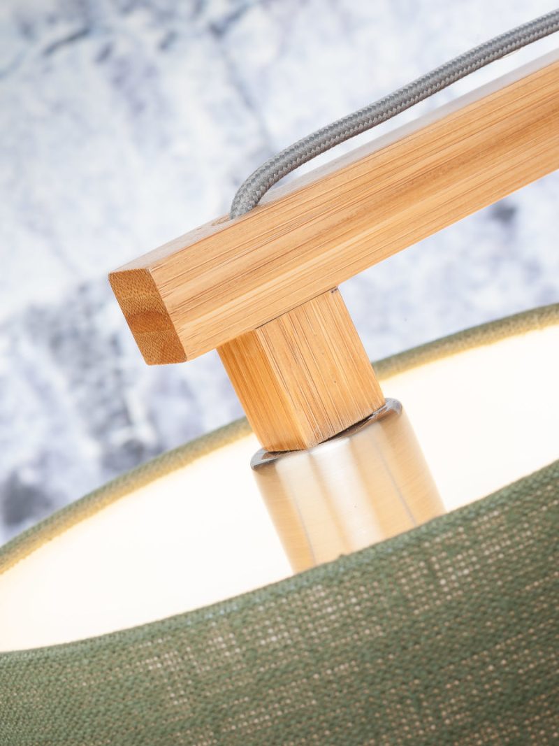 Lámpara de mesa escandinava blanca de lino_bambú GOOD & MOJO Himalaya - Imagen 5