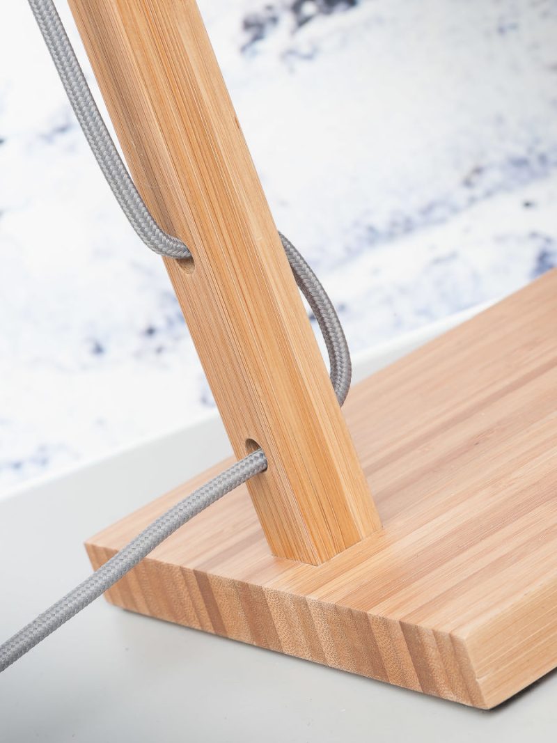 Lámpara de mesa escandinava gris de bambú GOOD & MOJO Himalaya - Imagen 4